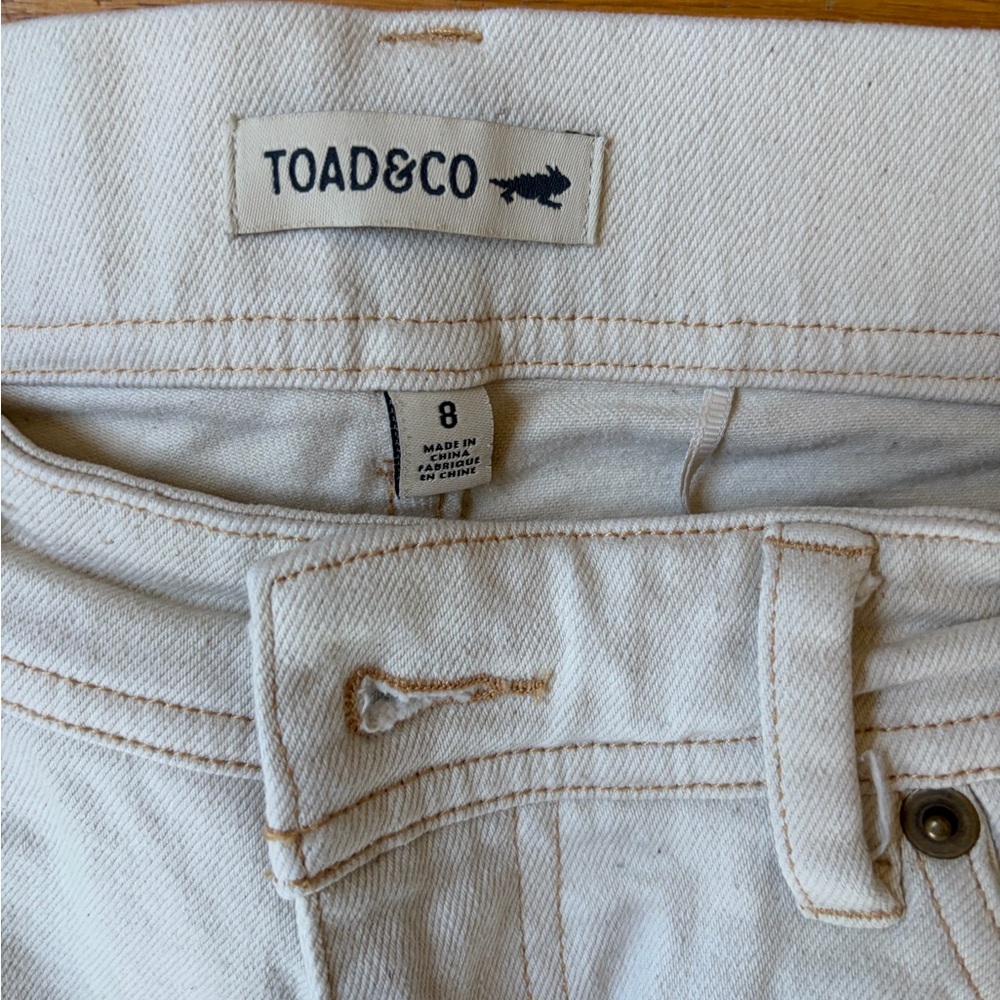 Toad&Co Women's Flare White Jeans - Picture 2 of 3